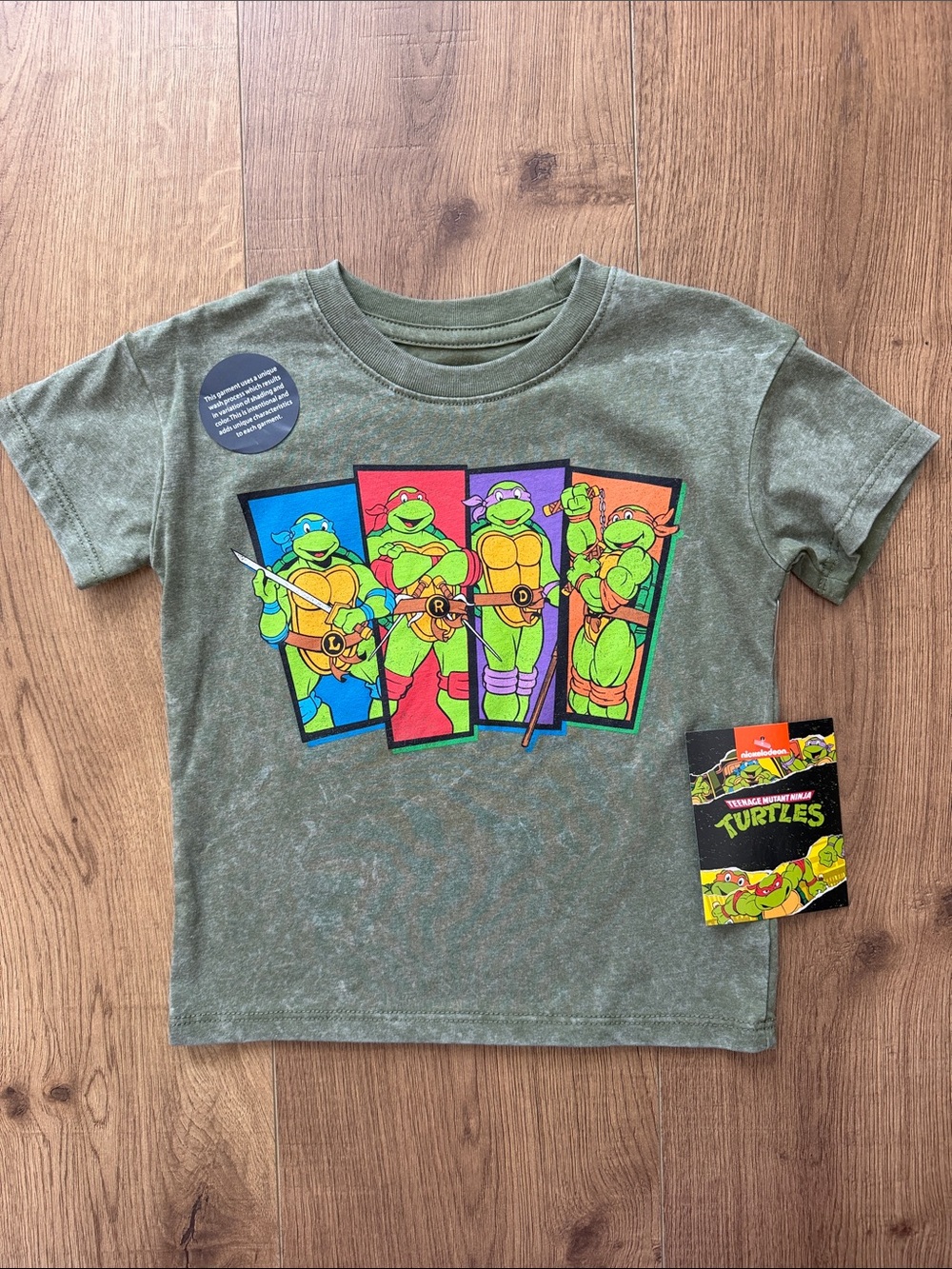NWT Size 2T Nickelodeon Olive Green Teenage Mutant Ninja Turtles Tee
